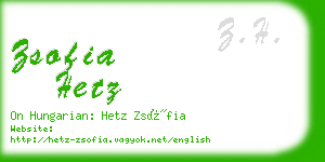 zsofia hetz business card